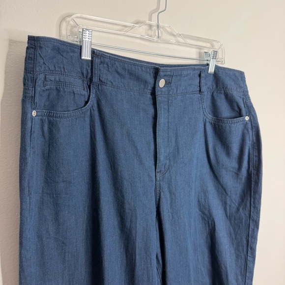 NYDJ Brigitte High Rise Wide‎ Leg Capri Serendipit Blue Wash NWT Size 16 Casual - Picture 7 of 11